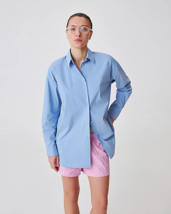 Oversize рубашка в полоску Oversize рубашка в полоску