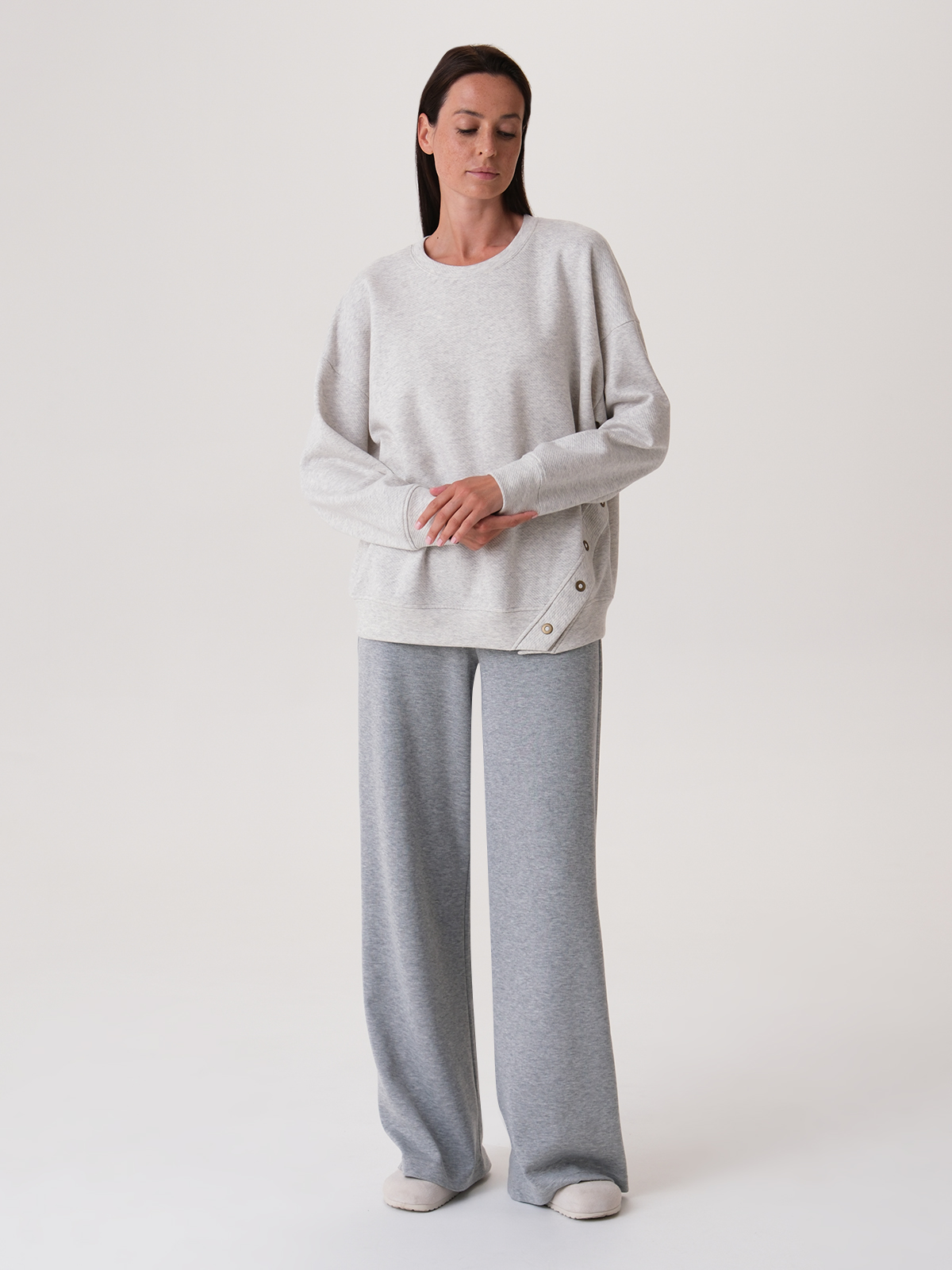 Однотонный oversize свитшот