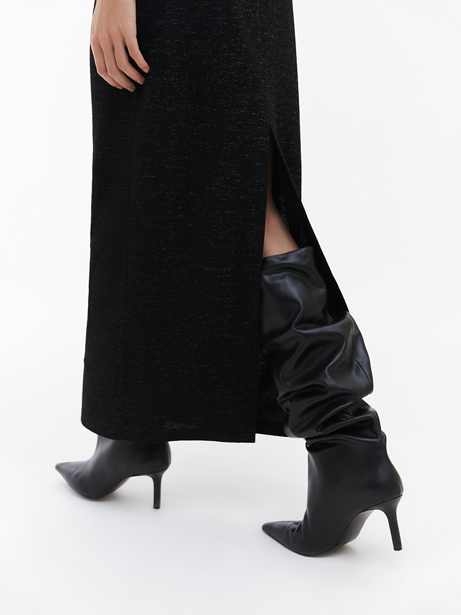 Трикотажная юбка с разрезом