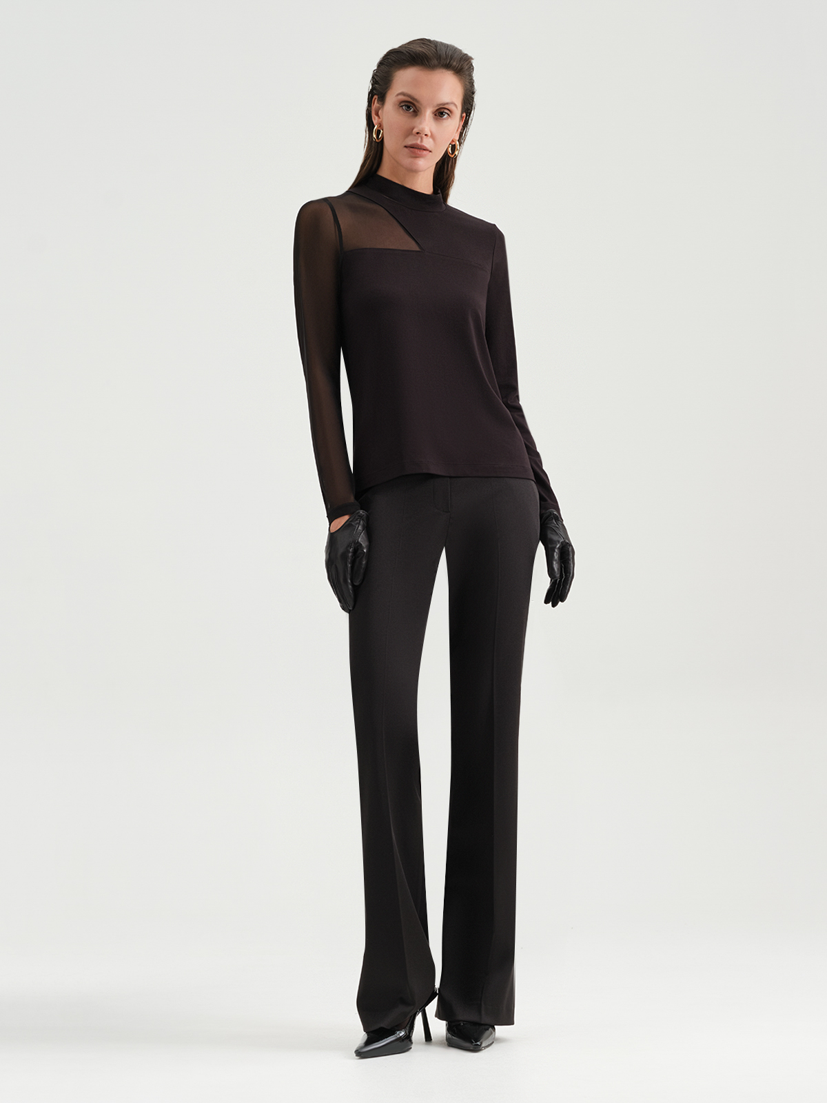 Лонгслив с сеткой