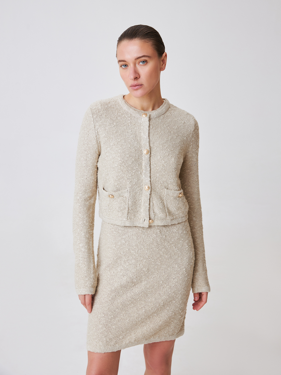 Укороченный кардиган на пуговицах