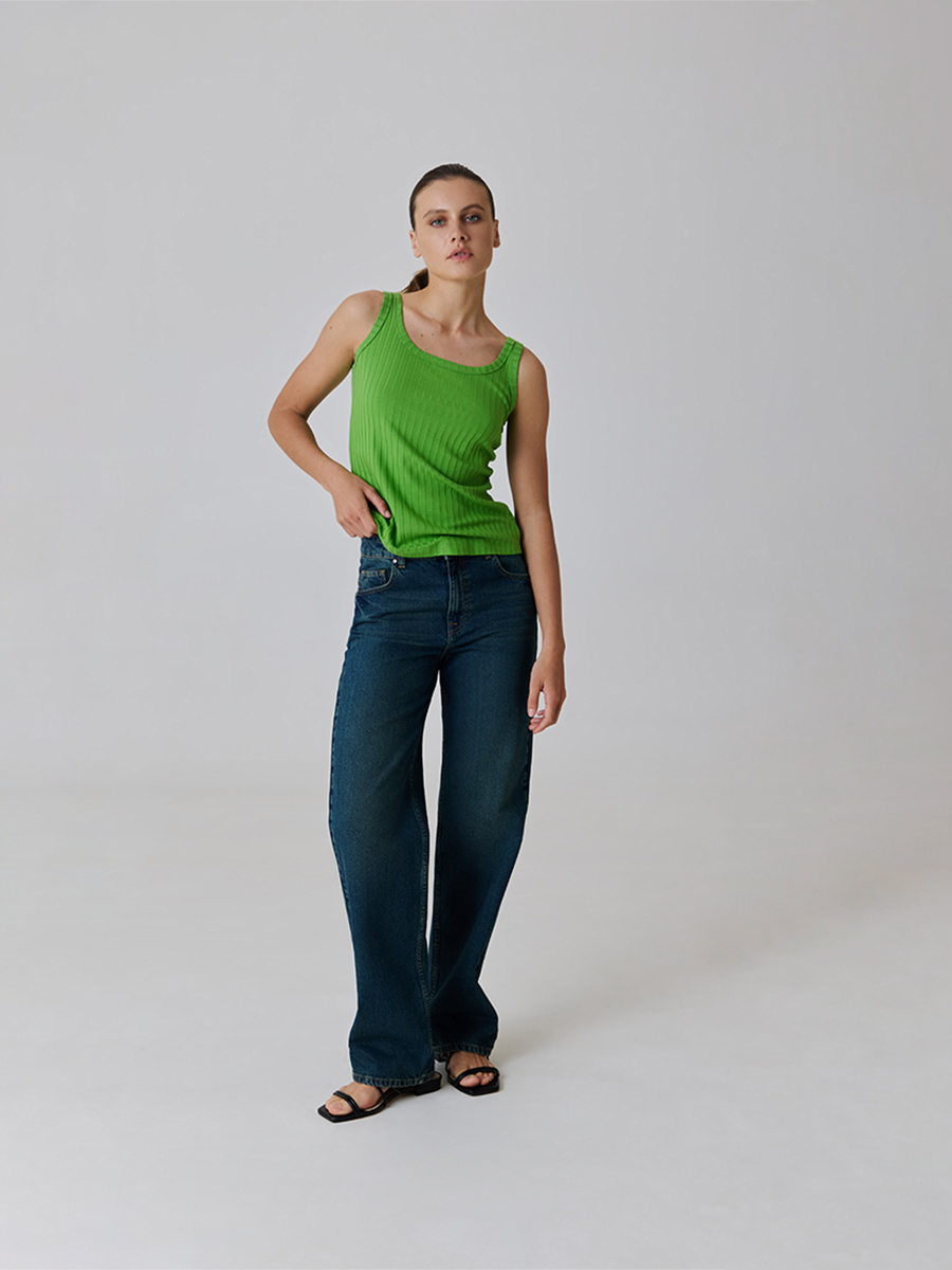 Топ-майка в рубчик