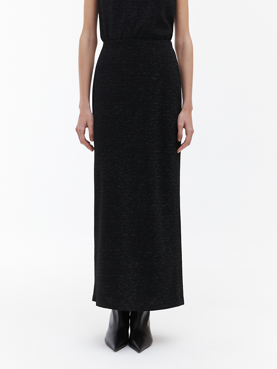 Трикотажная юбка с разрезом