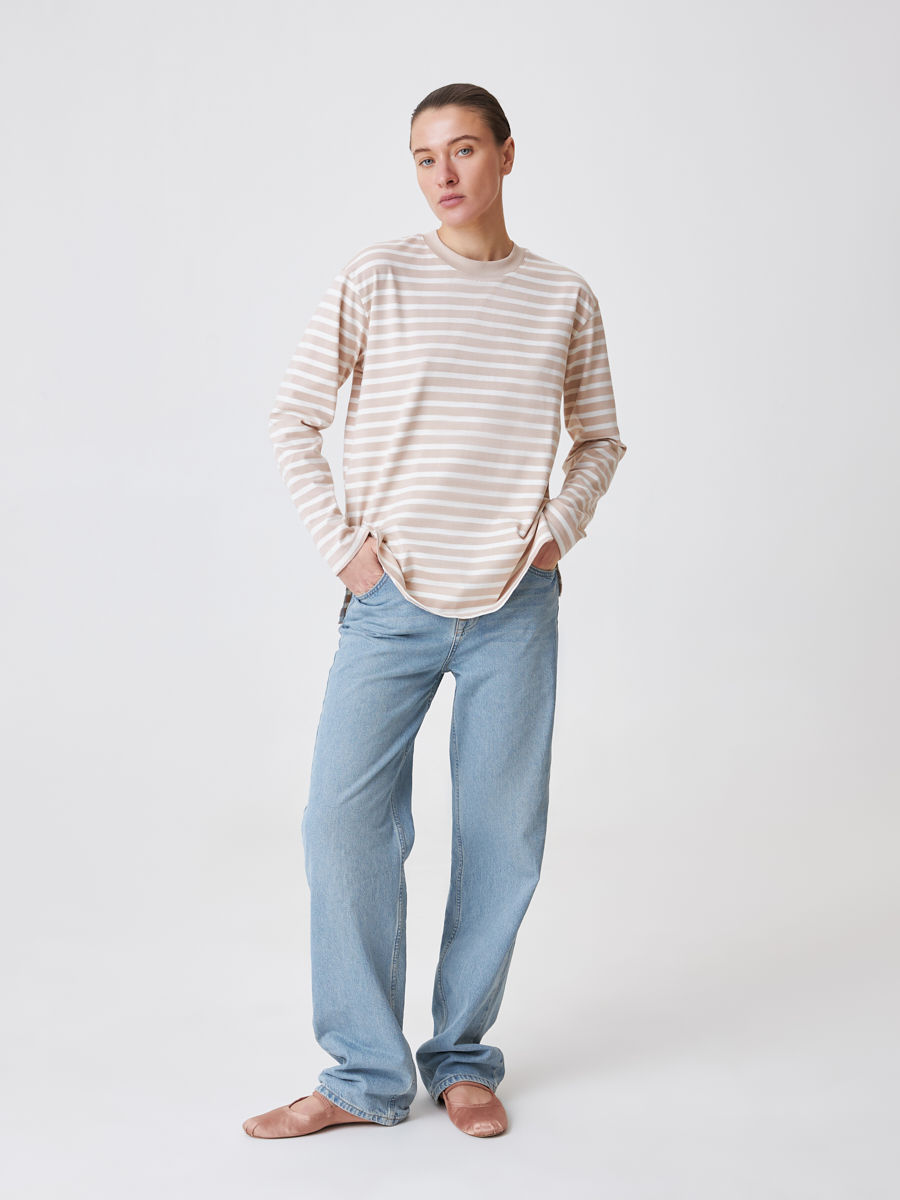 Oversize лонгслив в полоску