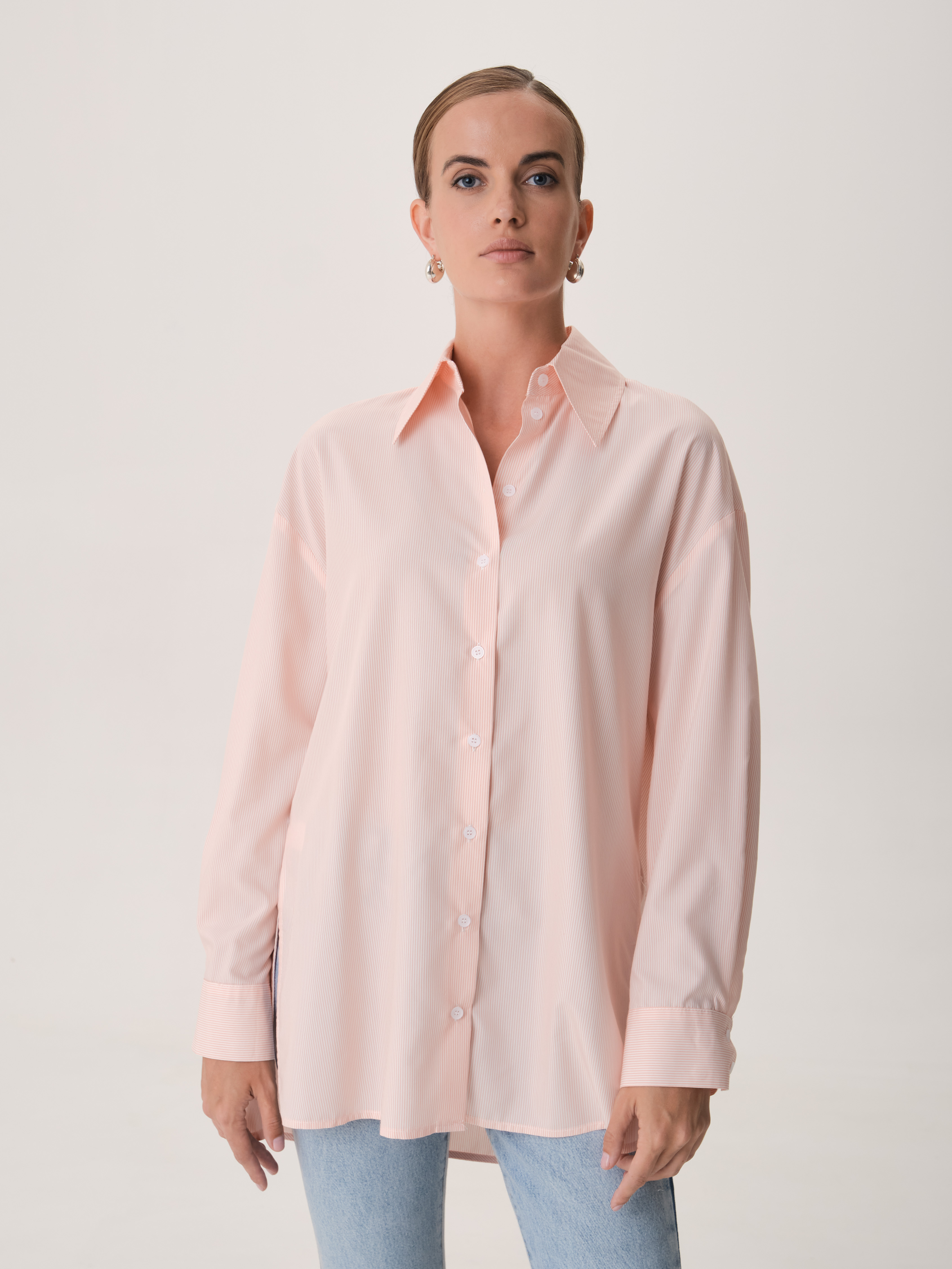 Oversize рубашка в полоску