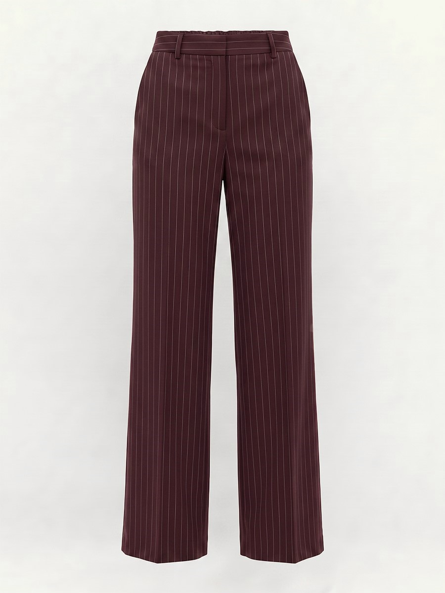 Брюки-палаццо со стрелками в полоску