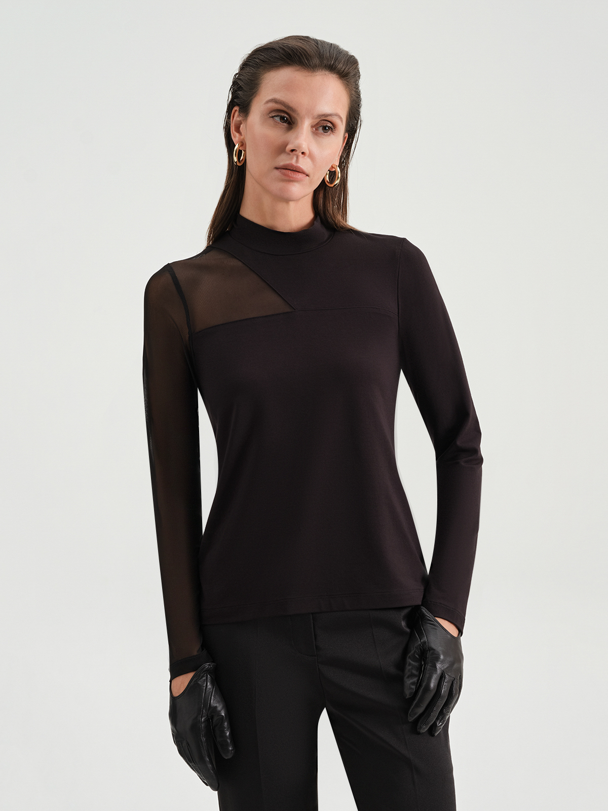 Лонгслив с сеткой