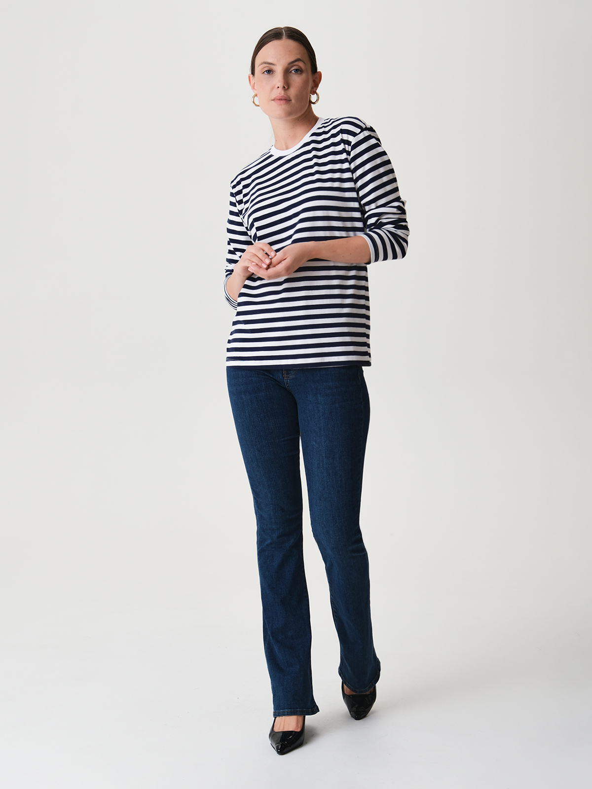 Свободный лонгслив в полоску