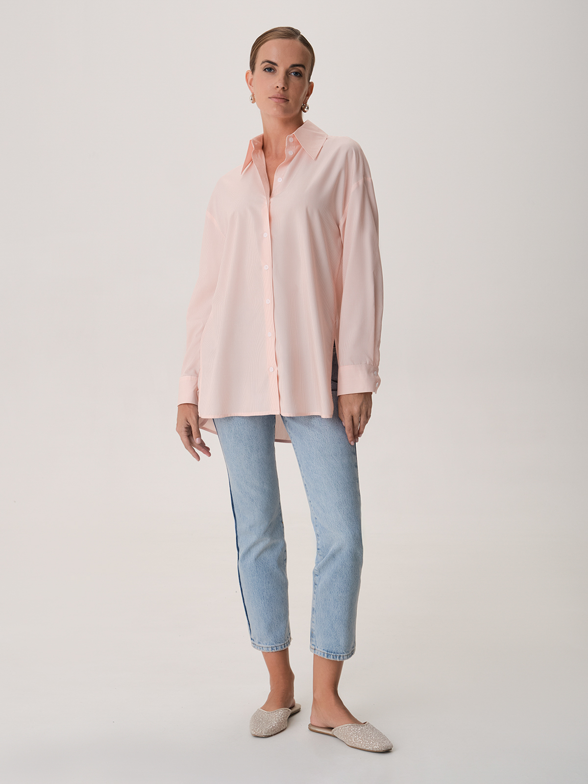 Oversize рубашка в полоску