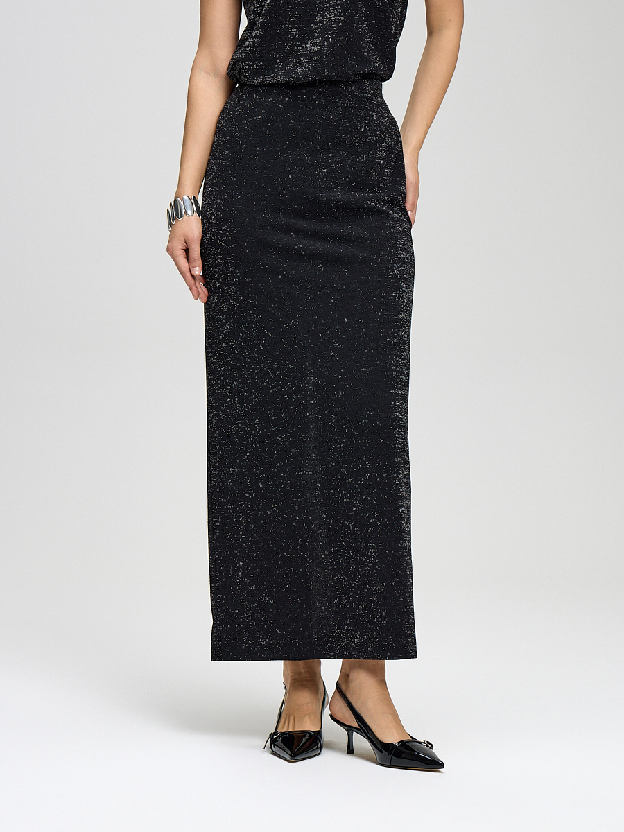 Трикотажная юбка с разрезом