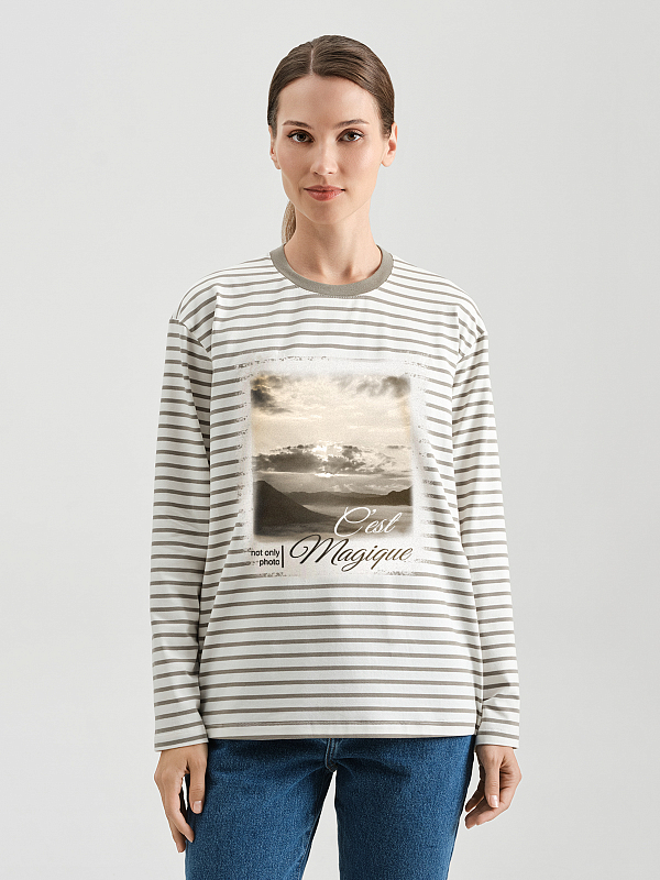 Oversize лонгслив в полоску