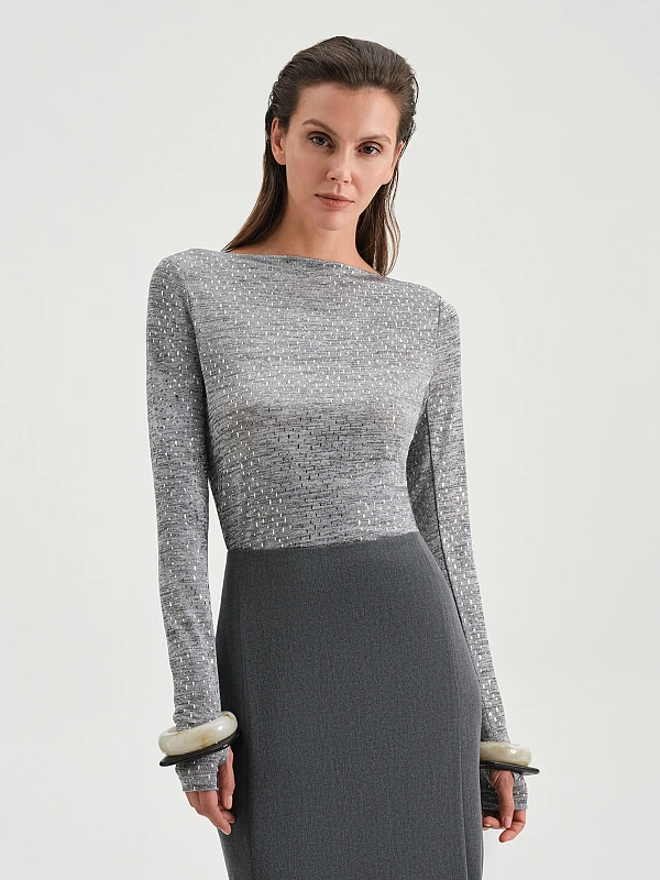 Блестящий лонгслив