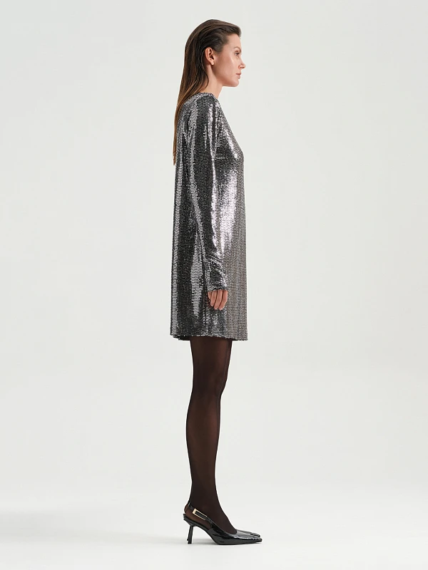 Блестящее платье мини