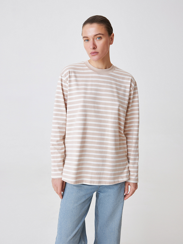 Oversize лонгслив в полоску