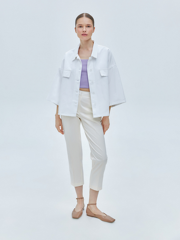 Брюки укороченного кроя со стрелками