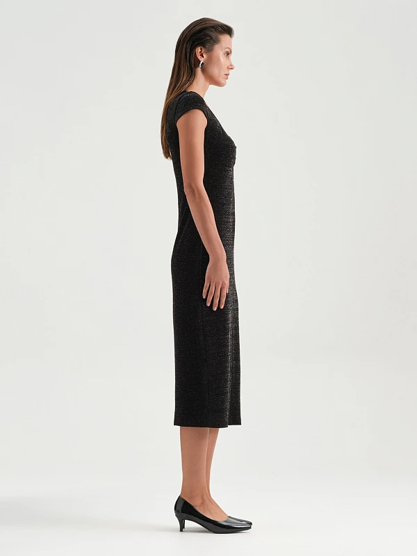 Платье миди с разрезом