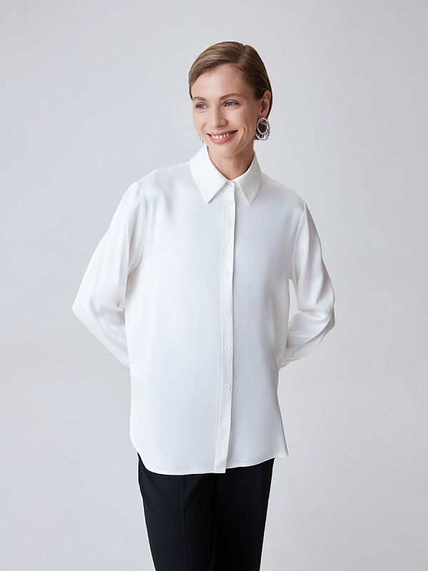 Белая oversize рубашка