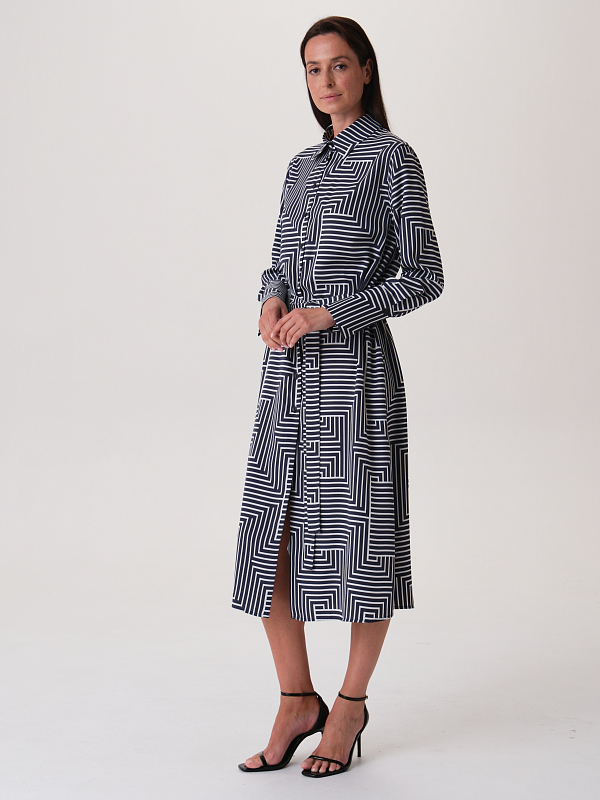 Платье-рубашка длины миди