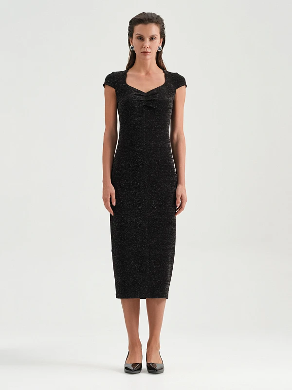Платье миди с разрезом