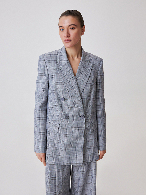 Oversize жакет в клетку