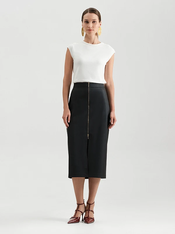 Юбка-карандаш из экокожи