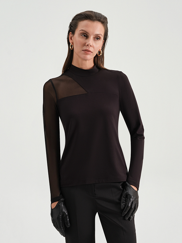 Лонгслив с сеткой