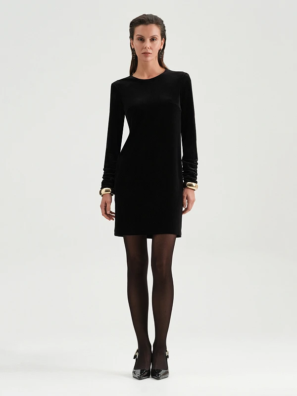 Платье мини из бархата