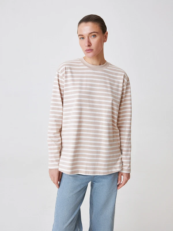Oversize лонгслив в полоску