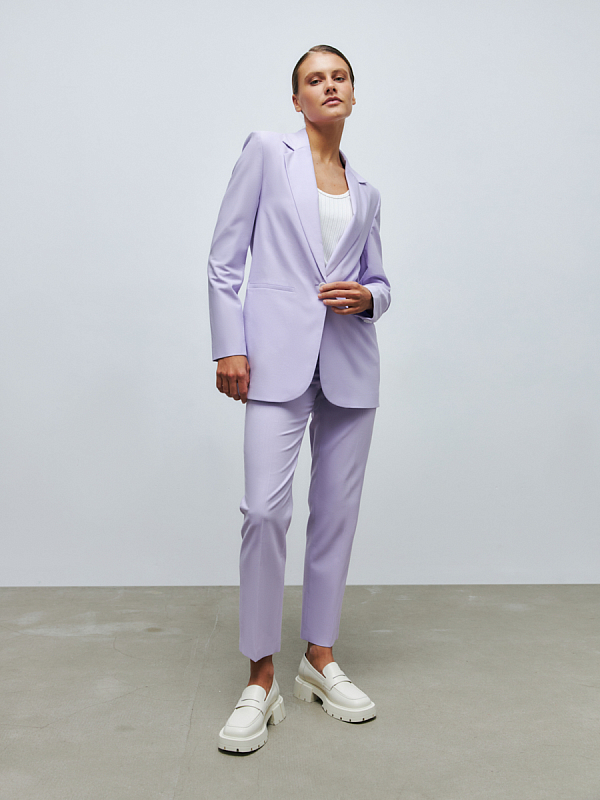 Зауженные брюки с отрезным поясом