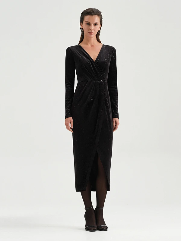 Платье миди с разрезом