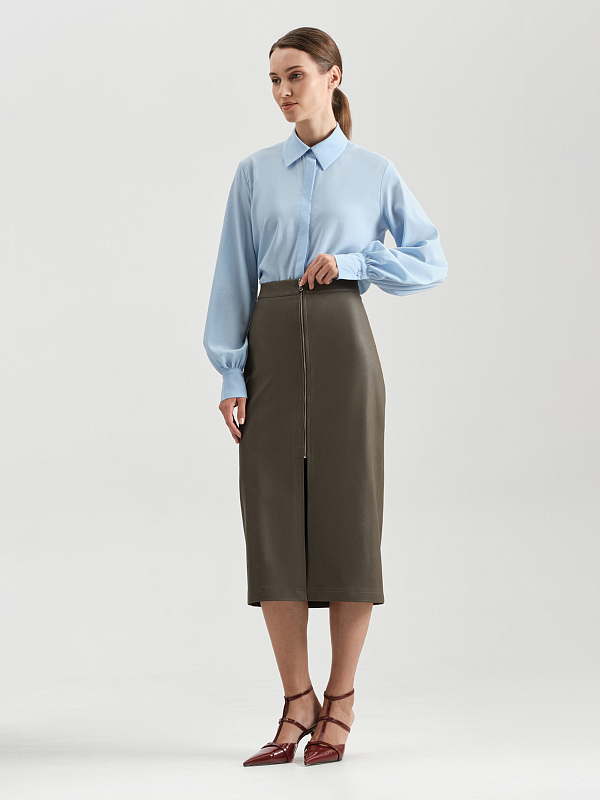 Юбка-карандаш из экокожи