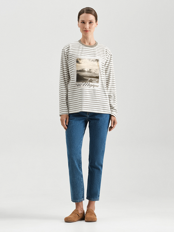 Oversize лонгслив в полоску