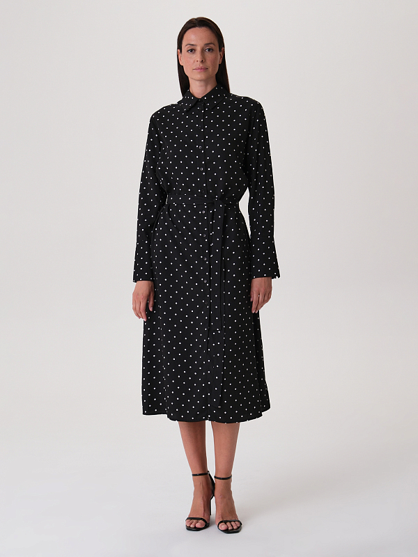 Платье-рубашка длины миди