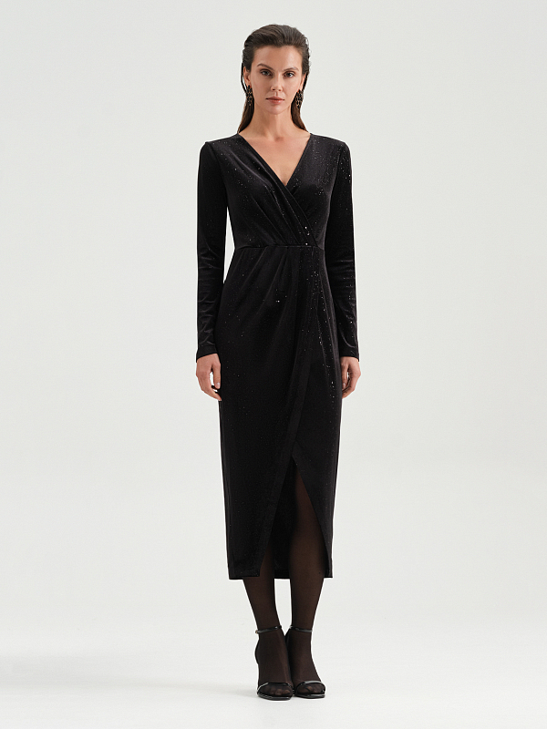 Платье миди с разрезом