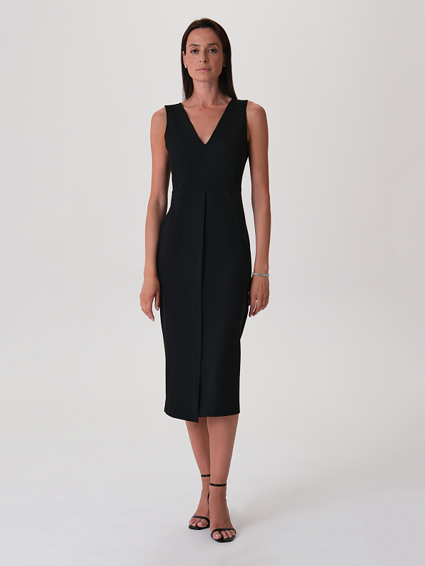 Платье миди с v-образным вырезом