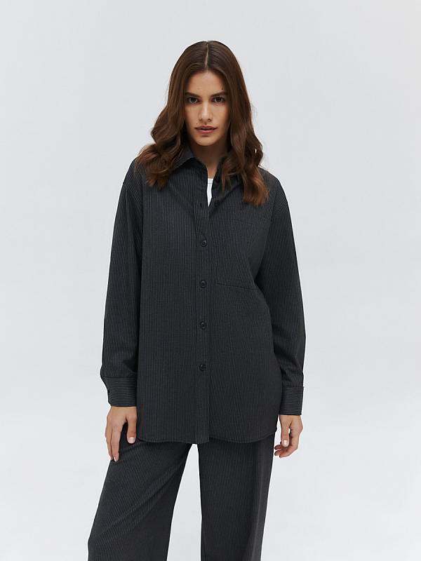 Oversize рубашка в полоску