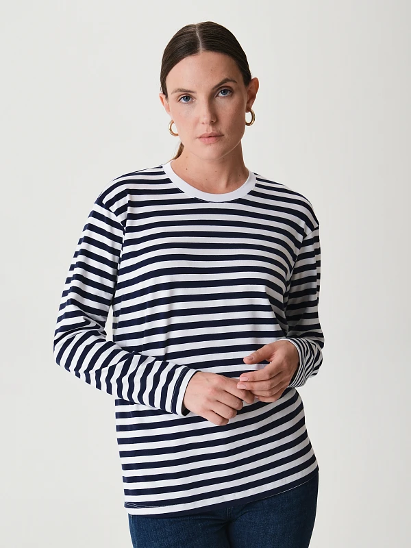 Свободный лонгслив в полоску