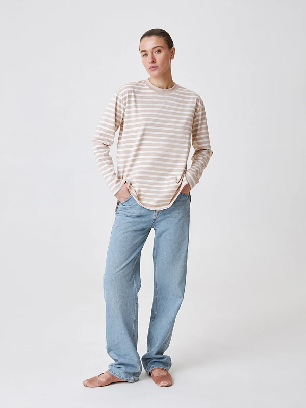 Oversize лонгслив в полоску