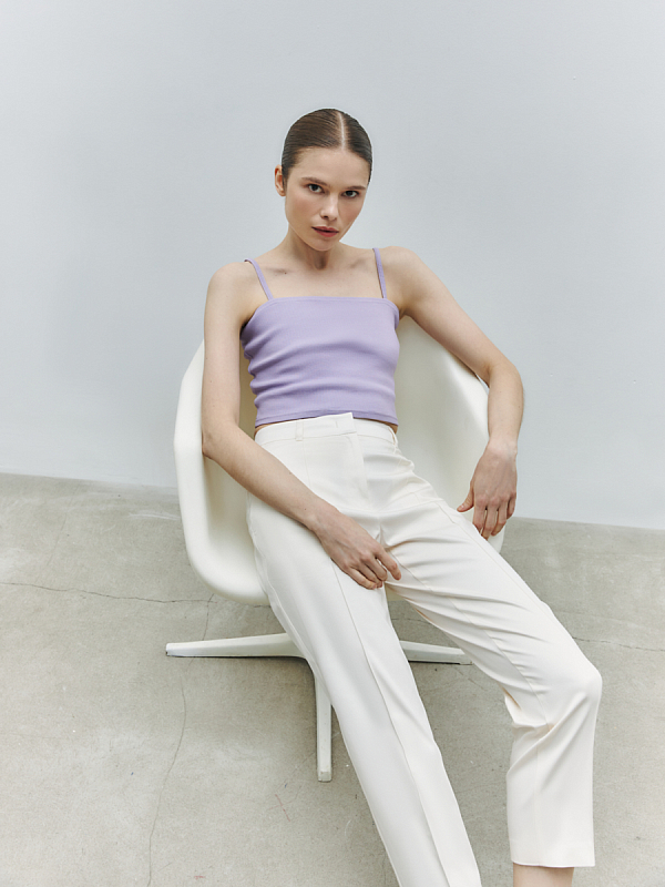 Брюки укороченного кроя со стрелками