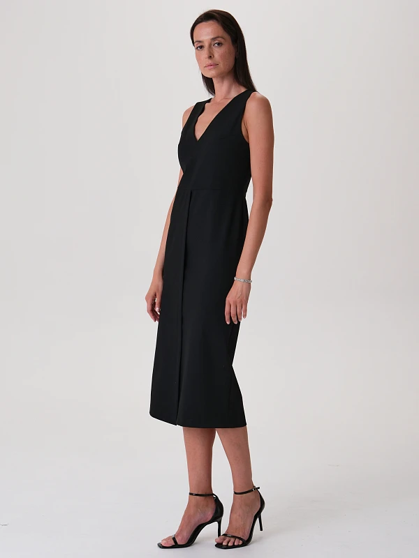 Платье миди с v-образным вырезом