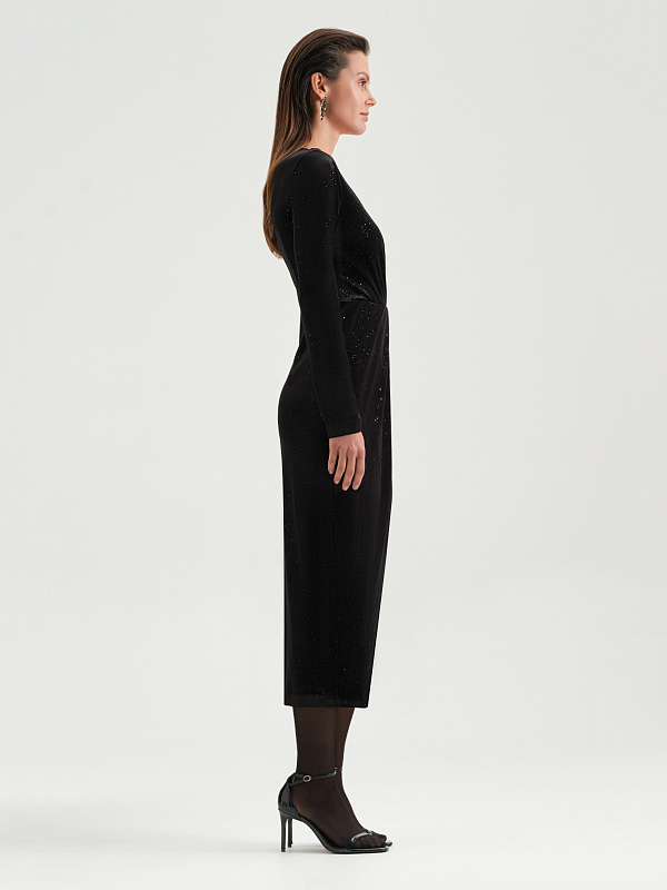 Платье миди с разрезом