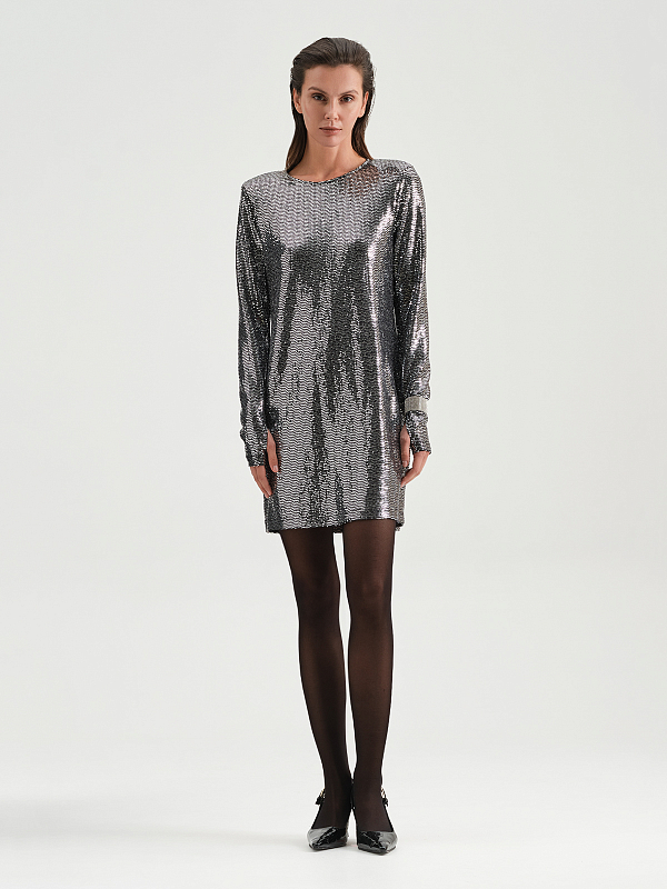 Блестящее платье мини