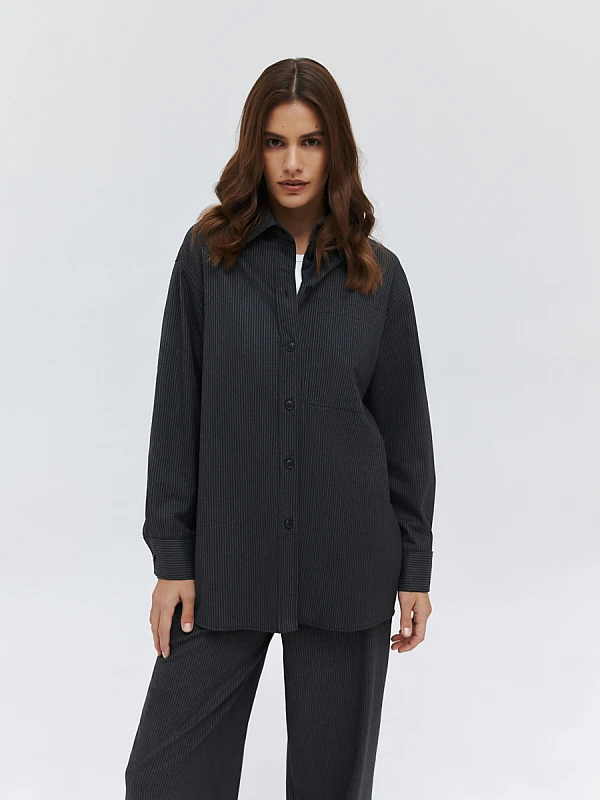Oversize рубашка в полоску