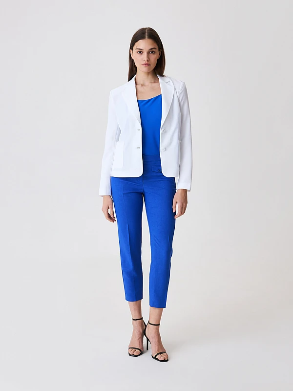 Брюки прилегающего кроя без карманов