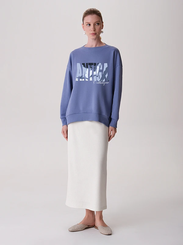 Oversize свитшот с принтом