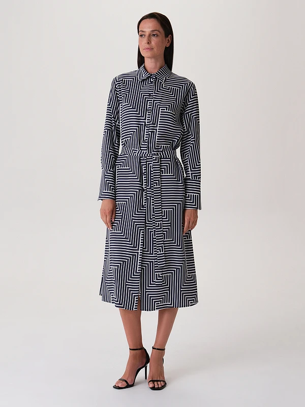 Платье-рубашка длины миди