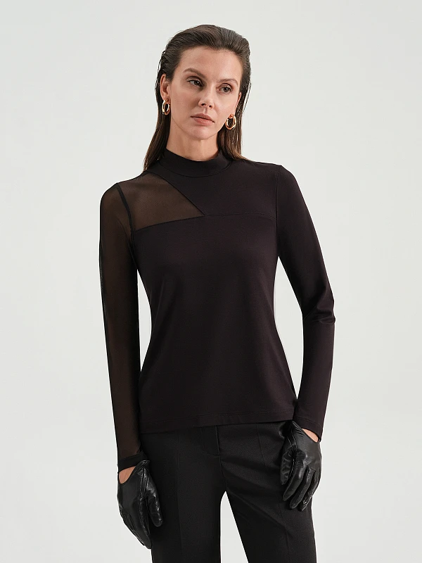 Лонгслив с сеткой