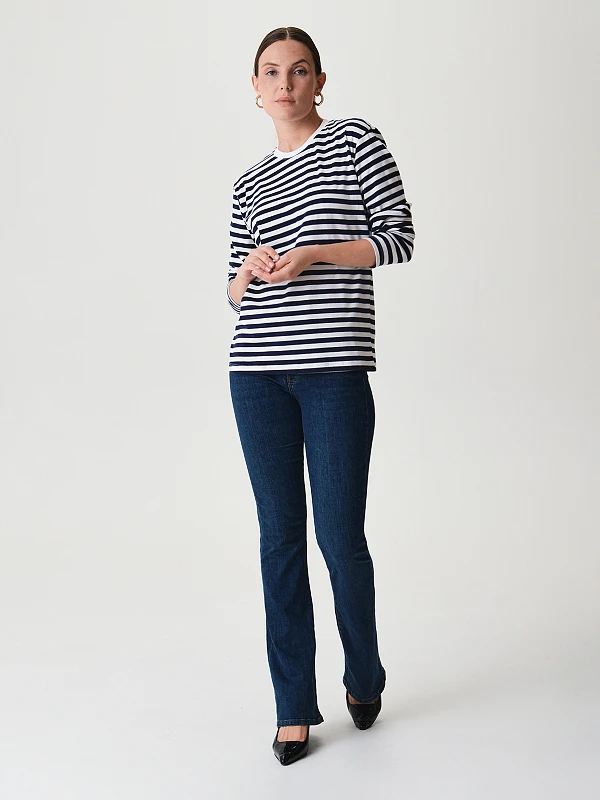 Свободный лонгслив в полоску