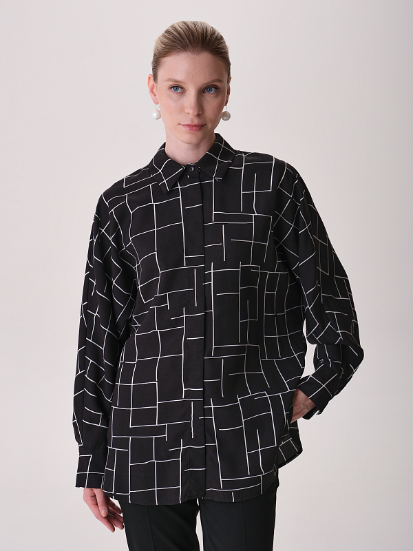 Oversize блуза с принтом