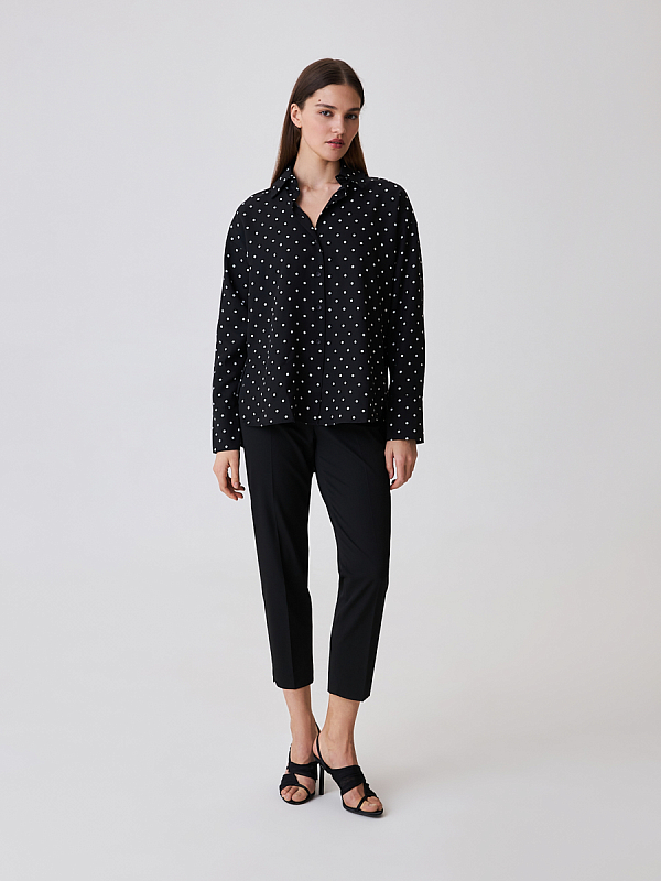 Свободная блуза в горошек